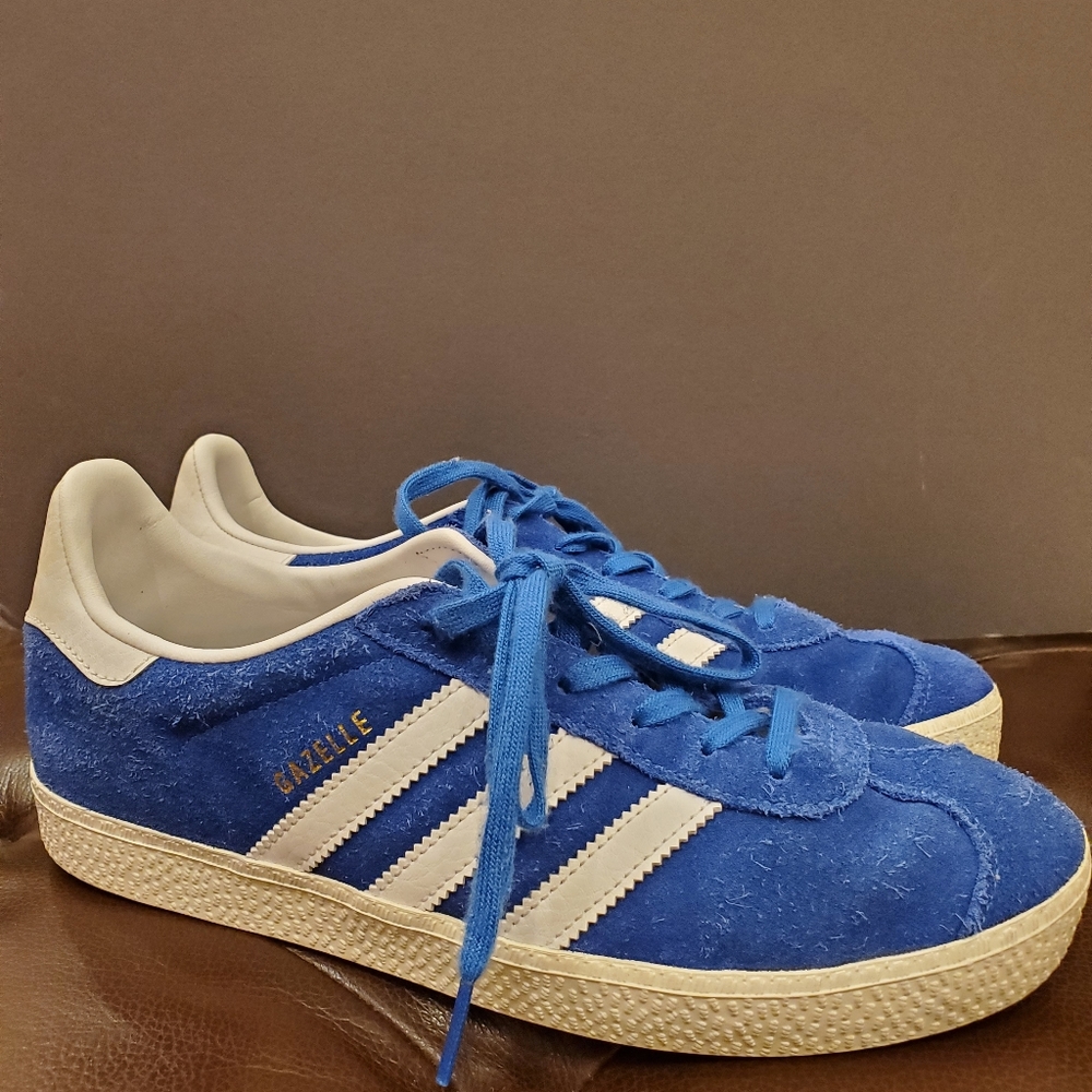 Blue Suede Adidas Gazelle Sneakers